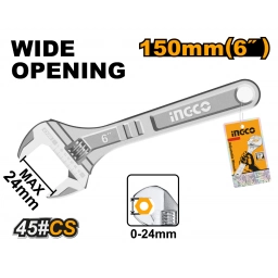 LLAVE FRANCESA AJUSTABLE 6"(15CM) INGCO HADW131062 ABRE 0 A 19.2MM