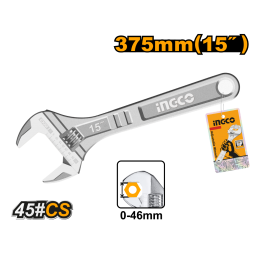 LLAVE FRANCESA AJUSTABLE 15" INGCO HADW131152 ABRE 0 A 46MM