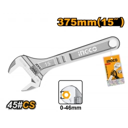 LLAVE FRANCESA AJUSTABLE 15" INGCO HADW131152 ABRE 0 A 46MM