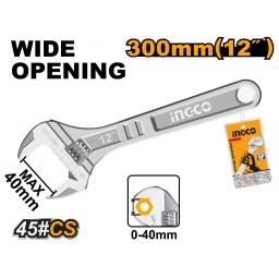 LLAVE FRANCESA AJUSTABLE 12"(30CM) INGCO HADW131122 ABRE 0 A 35MM