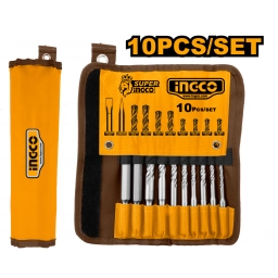 KIT 10 PUNTA CINCEL Y MECHAS SDS PLUS INGCO AKD2101