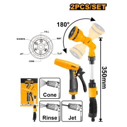 KIT RIEGO EXTENSIBLE 180°+ PUNTERO HWSK0201 INGCO