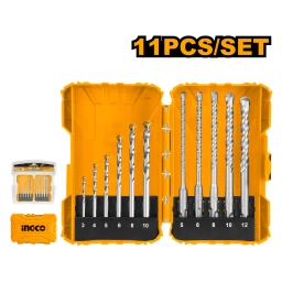 SET 11 MECHAS MAMPOSTERIA COMUN Y SDS PLUS INGCO AKDL31101