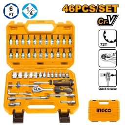 JUEGO DE DADOS Y PUNTAS 46PCS 14 - HKTS14462