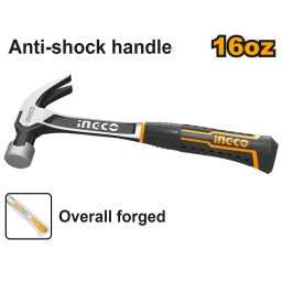 MARTILLO UÑA 450GR INDUSTRIAL MANGO ANTISHOCK INGCO HCH8816