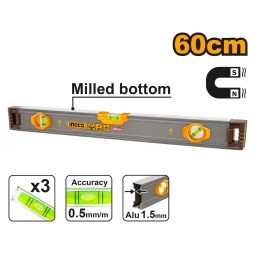 NIVEL IMANTADO 60CM ALUMINIO INGCO HSL38060M