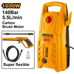 HIDROLAVADORA 1600W 140BAR MOTOR A CARBONES C AUTOSTOP - HPWR16008 INGCO