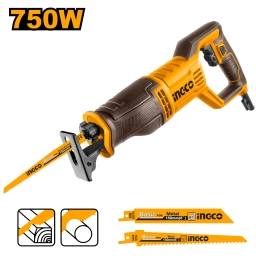 SIERRA SABLE 750W CON REGULADOR DE VELOCIDAD + 1 HOJA DE SIERRA P/ MADERA + 1 HOJA DE SIERRA P/ METAL - RS7508 INGCO 
