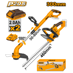 COMBO DE BORDEADORA A BATERIA 20V P20S + CORTA CERCO A BATERIA 20V P20S EN CAJA C2 BAT - COSLI240585 INGCO