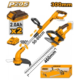 COMBO DE BORDEADORA A BATERIA 20V P20S + CORTA CERCO A BATERIA 20V P20S EN CAJA C2 BAT - COSLI240585 INGCO