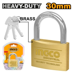 CANDADO BRONCE 30MM INGCO 3 LLAVES DBPL0302