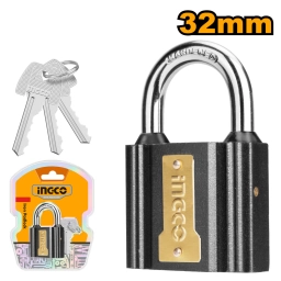 CANDADO HIERRO 32MM INGCO 3 LLAVES DIPL0301