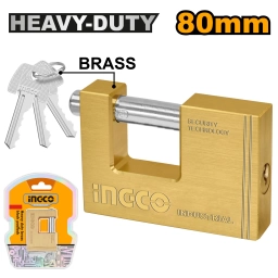 CANDADO ANTIPALANCA BRONCE 80MM INGCO 3 LLAVES DBBPL0802