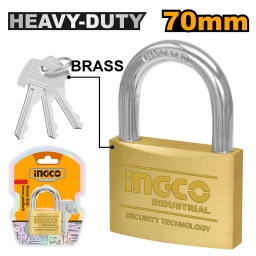 CANDADO BRONCE 70MM INGCO 3 LLAVES DBPL0702