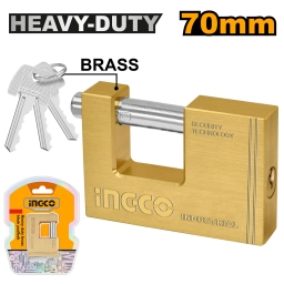 CANDADO ANTIPALANCA BRONCE 70MM INGCO 3 LLAVES DBBPL0702