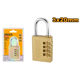 CANDADO CON COMBINACION DE 3 DIGITOS DBCK0203 20MM INGCO