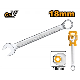 LLAVE COMBINADA BOCA Y ESTRIADA 18 MM CR-V INGCO HCSPA181