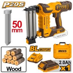 CLAVADORA A BATERIA 50MM 20V P20S BRUSHLESS PARA MADERA EN VALIJA C BAT CBNLI5008 INGCO
