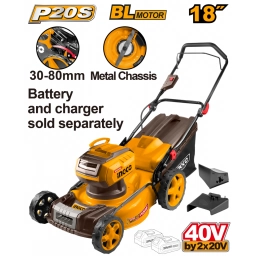 CORTA CESPED A BATERIA 18 40V (20V+20V) P20S BRUSHLESS SBAT LMLI20185 INGCO