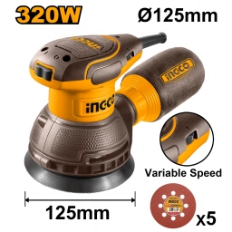 LIJADORA ROTO ORBITAL 125MM 320W RS3216 INGCO