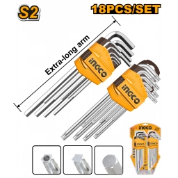JUEGO COMBINADO 9 LLAVE ALLEN 9 LLAVE TORX INGCO HHKSET0181