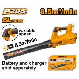 SOPLADORA BRUSH LESS A BATERIA 20V P20S INGCO CABLI20428