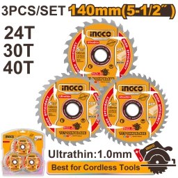 SET X3 DISCOS SIERRA CIRCULAR 140MM 5 1/2" TSB4003 INGCO