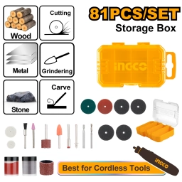 SET 81PCS ACCESORIOS DE USO GENERAL PARA MINI TORNO AKMG8081 INGCO
