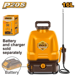 PULVERIZADOR FUMIGADOR DE MOCHILA 16LTS A BATERIA 20V P20S SBAT CSPLI2016 INGCO