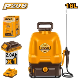PULVERIZADOR FUMIGADOR DE MOCHILA 16LTS A BATERIA 20V P20S C1 BAT CSPLI20162 INGCO