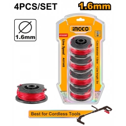SET X 4 CARRETEL DE TANZA 1,6MMx5MTS EN BLISTER ALS1602 INGCO