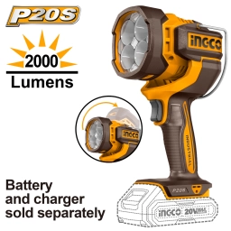 LINTERNA A BATERIA 2000 LUMENS 20V P20S S/BAT CWLI2088 INGCO