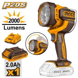 LINTERNA A BATERIA LED 20V ARTICULADA 22.5W 2000 LUMENES C/BAT Y CARGADOR P20S INGCO - CWLI20881