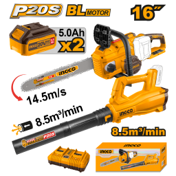 COMBO MOTOSIERRA A BATERIA 20V 16 (CGSLI40168) + SOPLADORA A BATERIA 20V (CABLI20323) P20S INGCO - COSLI240463