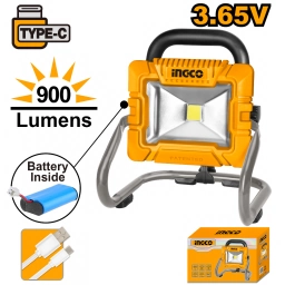 FOCO A BATERIA 3.7V RECARGABLE C/CABLE CARGADOR TIPO C 500-900 LUMENS INGCO - HRLF4415