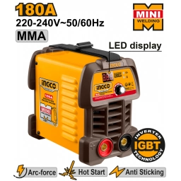 SOLDADORA INVERTER MINI MMA 180 AMP DISPLAY LED INGCO MMA18049