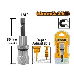 SET X 2 ADAPTADOR MAGNETICO 60MM 1/4" HEXAGONAL P/ATORNILLADOR INGCO - ABH50608