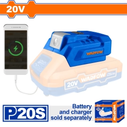 CARGADOR INALAMBRICO USB DE BATERIAS 20V WADFOW - WUCP118