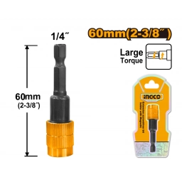 ADAPTADOR PARA ATORNILLADOR 1/4" CON DESBLOQUEO INGCO - ABH40606