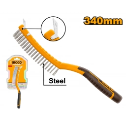 CEPILLO DE ALAMBRE ACERO 340MM MANGO ERGONOMICO C/CUCHILLA INGCO - HKTWB3403