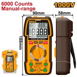 TESTER MULTIMETRO 1000V AC/DC DIGITAL INGCO - DM310002