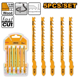 SET X 5 HOJAS P/MADERA CORTE RAPIDO CALADORA 74MM INGCO - JBT244D