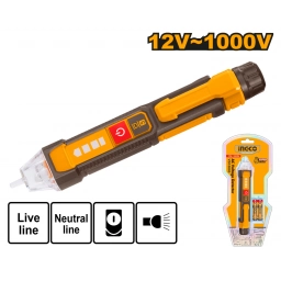 DETECTOR DE VOLTAJE AC 12V~1000V + PILAS INGCO VD100091