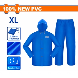 EQUIPO DE LLUVIA CAMPERA Y PANTALON TALLE L PVC WADFOW WRC300L