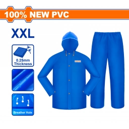 EQUIPO DE LLUVIA CAMPERA Y PANTALON TALLE XXL PVC WADFOW WRC3XXL