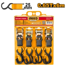 CINTA CATRACA SUJECION 0.65 TON 25MM 6M C4PCS Y GANCHO S INGCO HRSP065607