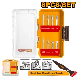 SET X 8 FRESAS ROTATIVAS CARBURO TUNGSTENO 6MM INGCO AKDL10801