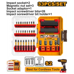 SET 33 PIEZAS PUNTAS Y DADOS PARA IMPACTO INGCO AKDL63306
