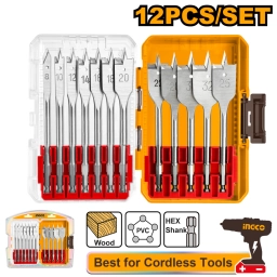 SET 12 MECHAS PLANAS PARA MADERA 152MM INGCO AKDL1206