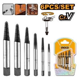 KIT 6 CONTRA MACHO EXTRACTOR DE TORNILLOS INGCO ASE106